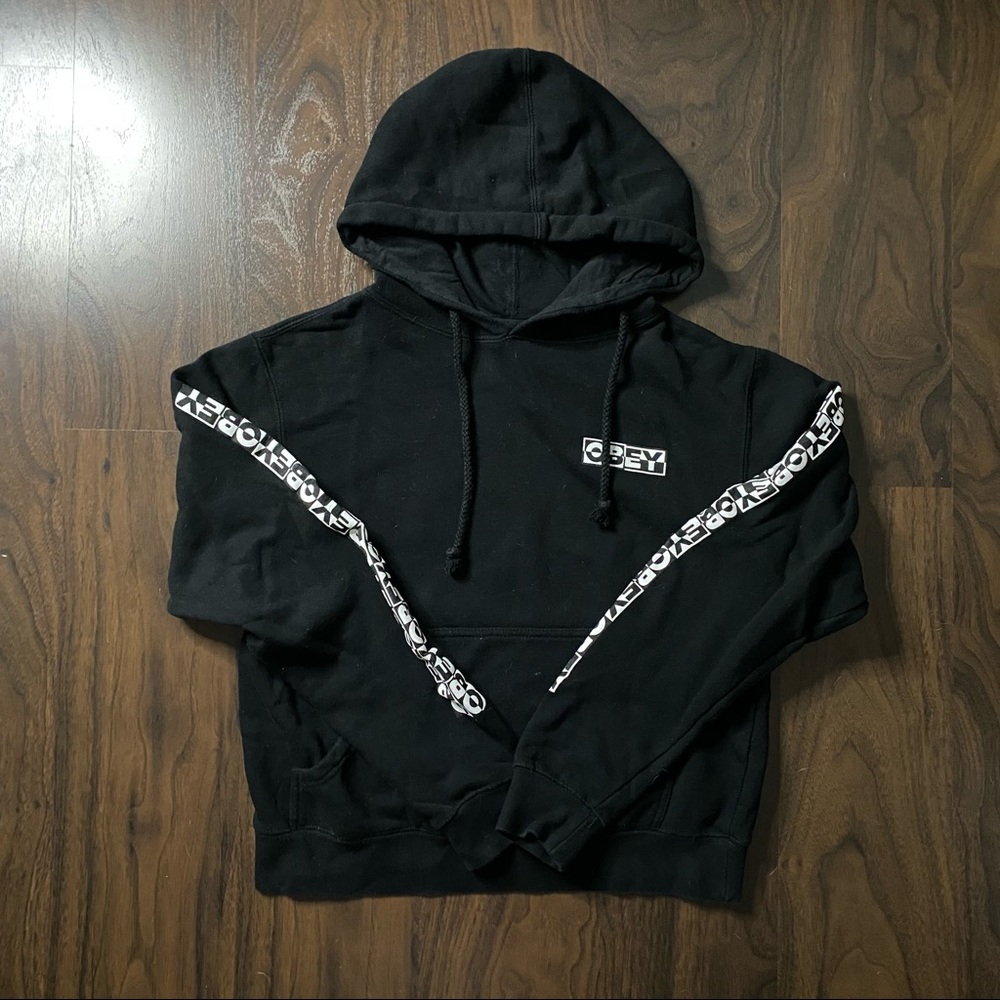 Black Small Obey Pull Over Hoodie